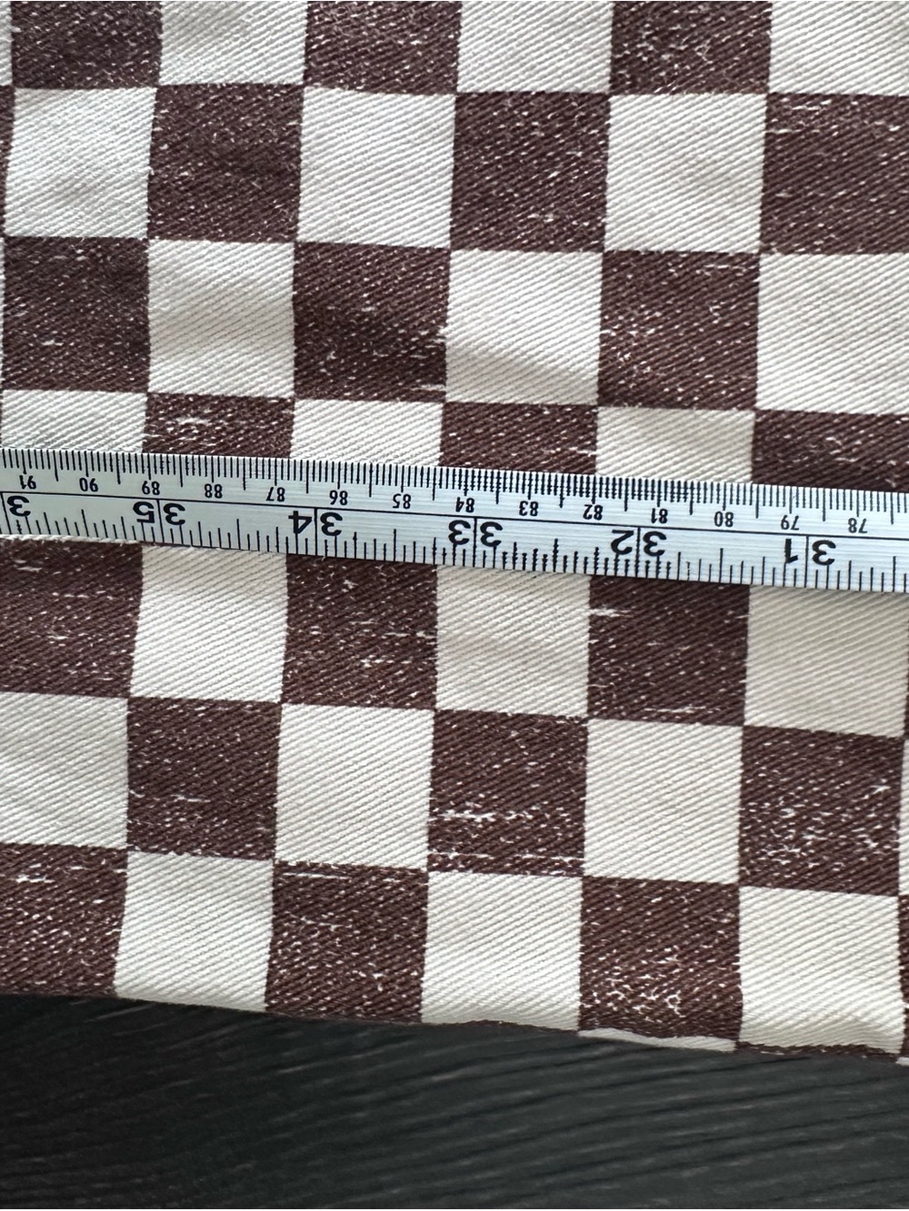 Checkerboard Wide Leg Jeans - Brown & Cream, Sz M, Teens - Picture 8 of 10